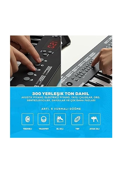 Melody 32 - Taşınabilir 32 Tuşlu Dijital Piyano Klavye, Dahili Hoparlör, 300 Entegre Ses, 40 Demo Şarkı, Usb-Mıdı Bağlantılı Mini Klavye modelleri