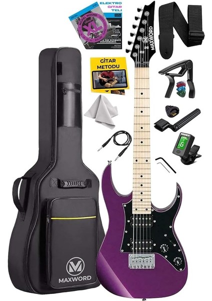 DE-150PU Maple Klavye Hh Manyetik Yüksek Kaliteli Elektro Gitar Seti