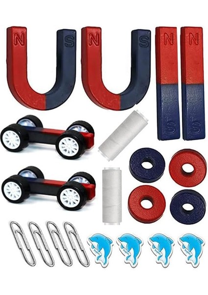 Mıknatıs Seti 20 Parça 1 Paket Deney Malzemesi Okul Projeleri Için Manyetik U I Araba Halka Mıknatıs Deney Oyun Seti