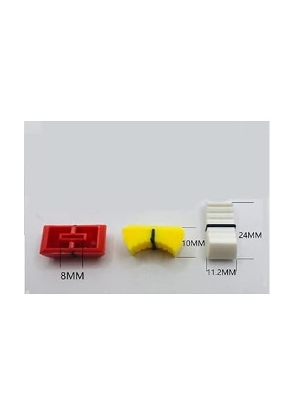 Adet Iç Delik 8 mm Mikser Kaydırıcı Sürgü Düğmesi Değiştirme, Yamaha Soundcraft Behrınger Mikser Için Uygun (Beyaz) modelleri