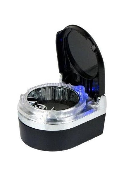 LED Işıklı Kapaklı Yapışkanlı Araç Içi Küllük Araç Küllük Tablası Siyah