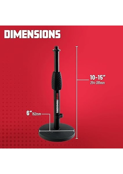 Frameworks GFW-MIC-0601 Mikrofon Standı, Çalışma Masası Için, Yuvarlak Taban ve Döner Kilit, Siyah indirimleri