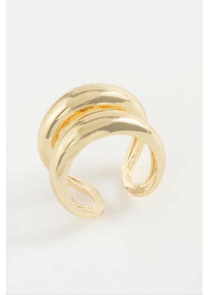 shop Çift Halka Metal Yüzük-Sarı