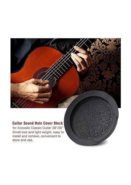 Gitar Ses Deliği Kapağı, Akustik Klasik Gitar Için Siyah Kauçuk Gitar Ses Deliği Kapak Bloğu 38''/39'' fiyatları