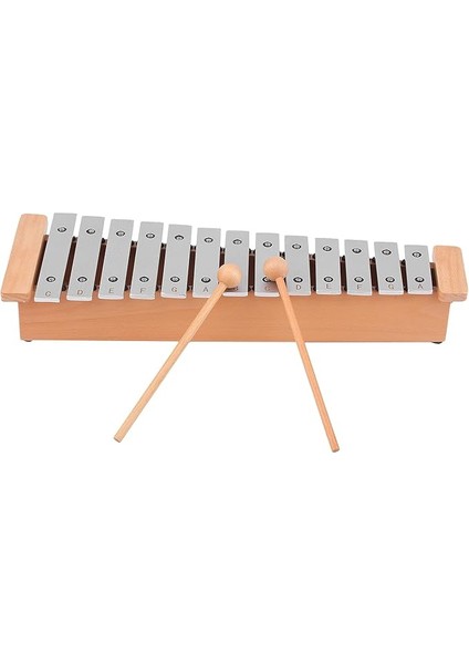 13-Note Glockenspiel Taşınabilir Alüminyum Piyano Ksilofon Vurmalı Çalgı Müzik Aleti Tahta Sopalarla