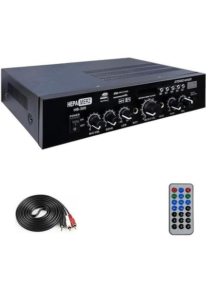 Merz HB-300 Stereo Mixer Amfi 4-8 Ohm 2 Çıkışlı 2X150W Anfi Bluetooth USB modelleri