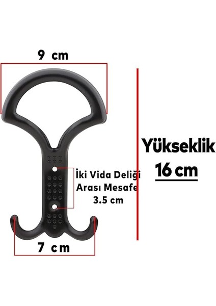 Noktalı Portmanto Vestiyer Duvar Askısı Metal Dolap Elbise Askılığı Siyah 5 Adet fiyatları