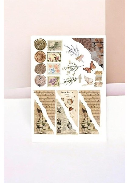 Major Selection 5 Li Brown Vintage Temalı Sticker Paketi/bullet Journal Defter Çıkartma Ajanda Laptop Etiket fiyatları