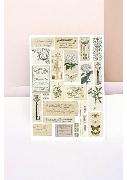 Major Selection 5 Li Brown Vintage Temalı Sticker Paketi/bullet Journal Defter Çıkartma Ajanda Laptop Etiket indirimleri