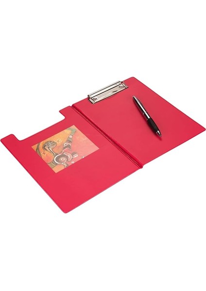 Sekreterlik Kapaklı A5 Küçük Boy Pvc 17,5X24 Cm. Kırmızı - Dikkat Sadece A5 Ebat Evraklar Için Uygundur
