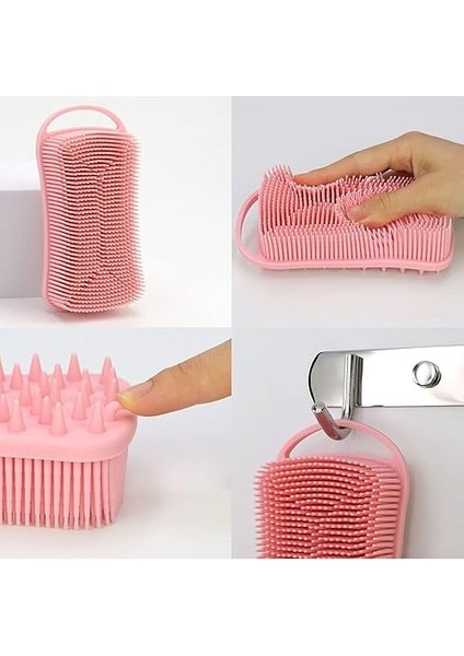 Beauty Çift Taraflı Silikon Vücut ve Saç Bakım Fırçası, Saç ve Vücut Derisine Masaj Yapan Şampuan Tarağı POPBEAUTY00015 indirimleri