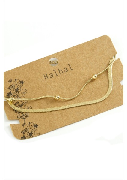 shop Italyan Zincirli Lüks Çelik Halhal-Sarı