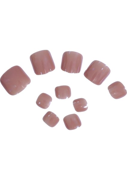 Beauty Ayak Takma Tırnak Seti &amp; Zararsız Yapıştırıcı Bronz