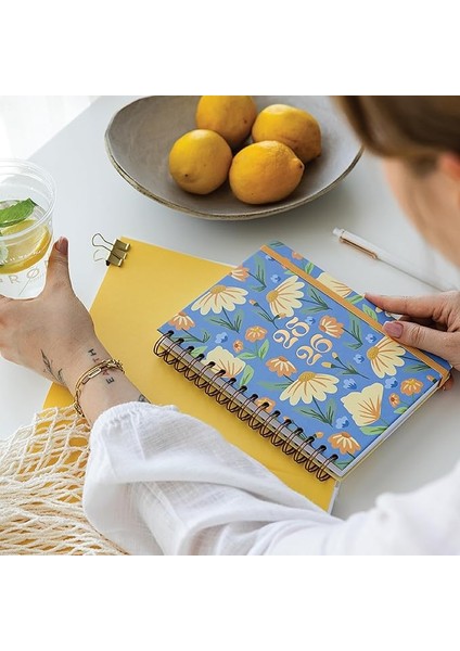 A5 Spiralli 16 Aylık Akademik Ajanda - Çiçekler