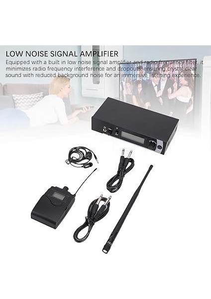 Kulak Monitör Sistemi, Uhf 550 Ila 590MHZ, Belt Spack Verici ve LCD Ekranlı Alıcı, Canlı Performans Stüdyosu Bantları Için Uhf Professional Iem Sistemi (Ab Fişi) modelleri