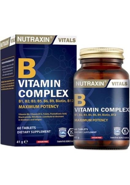 B Complex Vitamin 60 Kapsül Takviye Edici Gıda