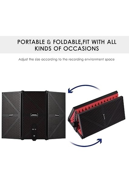 Kapılı Profesyonel Stüdyo Mikrofonu Yalıtım Kalkanı Katlanır Pop Filtre Mikrofon Yüksek Yoğunluklu Eva Köpük Ses Emici Ekipmanı ile Rüzgar Perdesi indirimleri