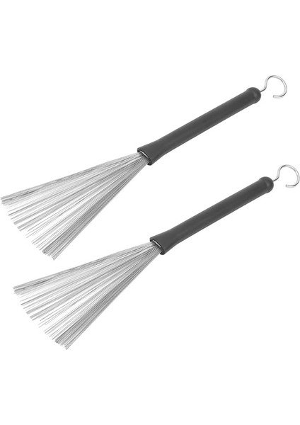 Davul Fırçası Geri Çekilebilir Davul Fırçası, Kauçuk Paslanmaz Çelik Tel Caz Perküsyon Aksesuarları, Çalma ve Yumuşak Ses Için