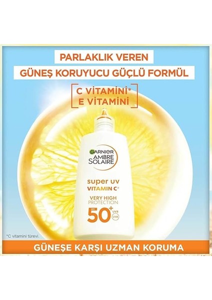 Ambre Solaire Super Uv C Vitamini Koyu Leke Karşıtı Fluid Yüz Güneş Kremi SPF50+ 40 ml indirimleri