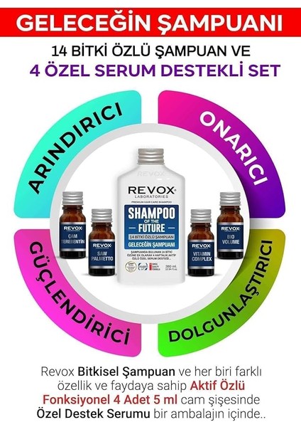 Bitkisel Şampuan ve Aktif Özlü 4 Adet Özel Destek Serumu Saç Bakım Seti Geleceğin Şampuanı fiyatları