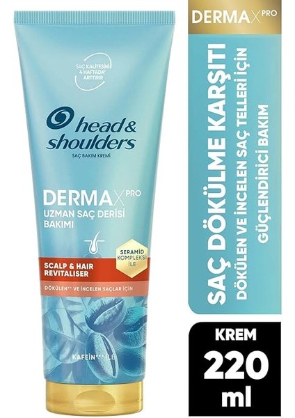 &amp; Shoulders Dermaxpro Scalp &amp; Hair Revitaliser Dökülme Karşıtı Saç ve Saç Derisi Bakım Kremi Kafein ve Seramid ile 220ML fiyatları