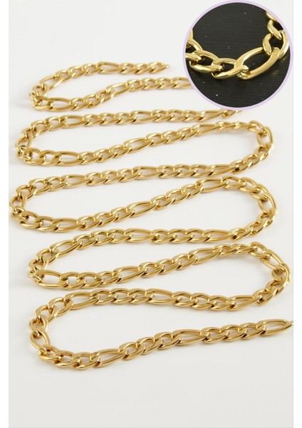 shop 6 mm Düz Sarı Renkli Çelik Zincir 1 Metre-Sarı