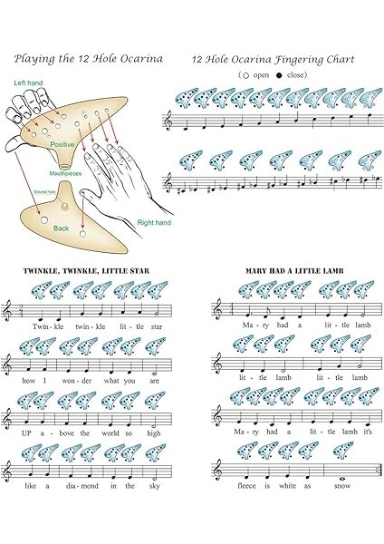 12 Delik Yuvarlak Kafa Seramik Ocarina Alto C El Lı Enstrüman Kordon Müzik Skoru ile Müzik Lover ve Öğrenen Için Koruyucu Çanta fiyatları