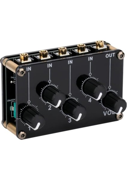 4'ü 1 Arada Pasif Mikser Modülü Mini Stereo 4 Kanallı Pasif Mikser Ses Mikseri 4 Ses Girişi - 1 Çıkış Ultra Kompakt Stüdyosu Için Düşük Gürültü Konsol Sahne Küçük Kulüp Veya Bar