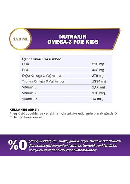 Omega 3 Balık Yağı, Tutti Frutti, 150ML fiyatları