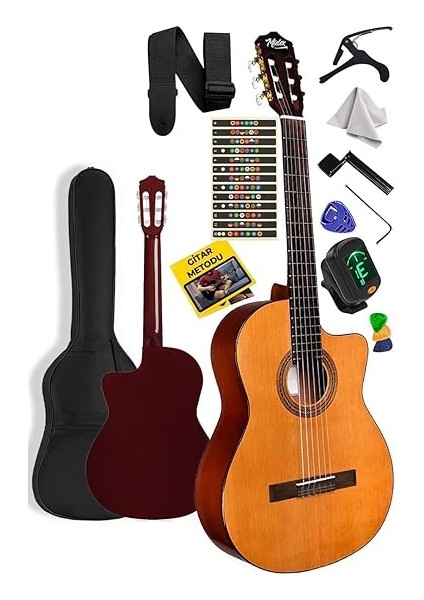 CG-395YL Klasik Gitar 4/4 Kesik Kasa Full Set (Çanta Askı Tuner Metod Pena) modelleri