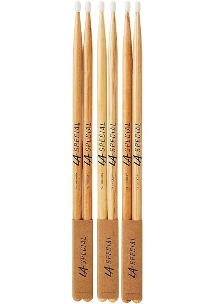 La Specials Davul Çubukları,davul ÇUBUKLARI,7A Hickory Davul Çubukları, Oval Naylon Başlık, Üç Çift