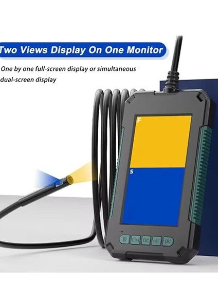 Çift Kameralı 10 mt Hafıza Kart Destekli Sert Kablo Yılan Endoskop Kamera 5.5 mm 4.3 Inc modelleri