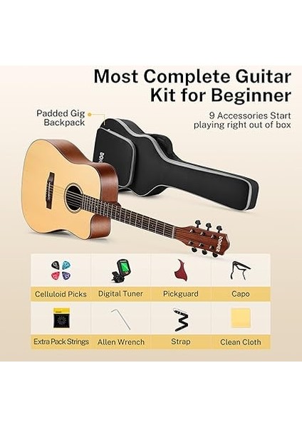 Dag-1c Cutaway Akustik Gitar Seti (Natural) fırsatları