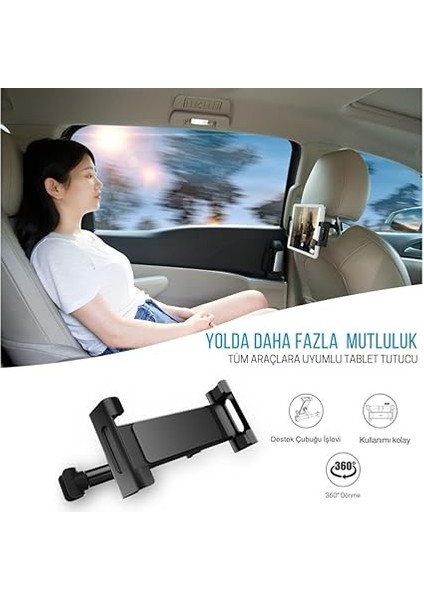 Mobile Araç Içi Arka Koltuk Için Tablet Tutucu, 360 Derece Dönebilen Ayarlanabilir Tablet, Telefon Tutucu Siyah fiyatları