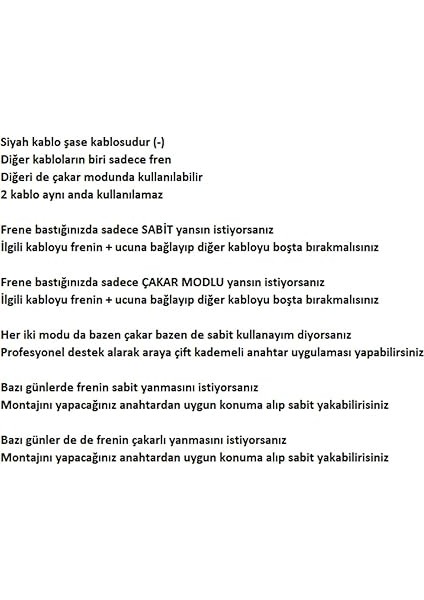 Arka Fren Lambası Ister Sabit Ister Çakar Modlu 18 Ledli modelleri