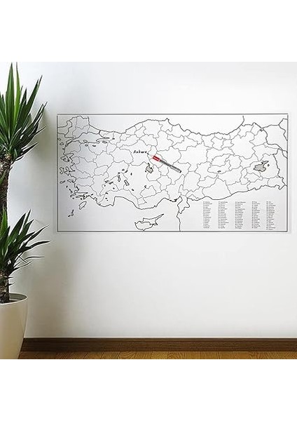 Ithalat Yazılabilir Türkiye Haritası Manyetik Duvar Stickerı 110 x 56 cm fiyatları