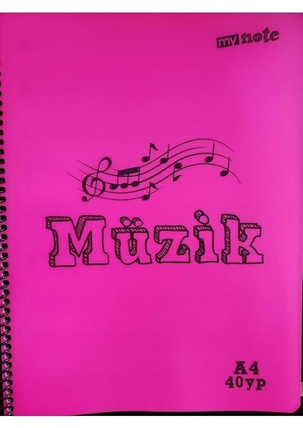 My Note 40 Yaprak Plastik Kapak Spiralli Müzik Defteri(1 Adet)