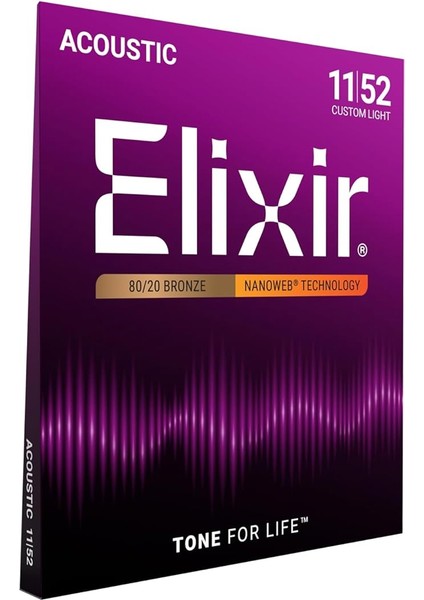 16027 Nanoweb Phosphor Bronze Akustik Gitar Teli (11-52)