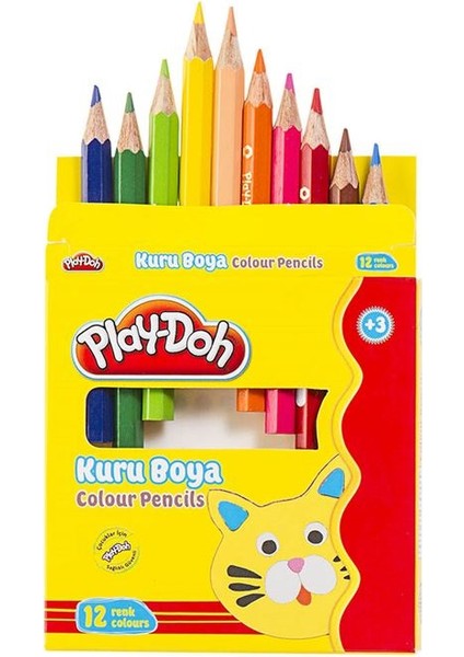 Play-Doh 12 Renk Yarım Boy Kuruboya KU002
