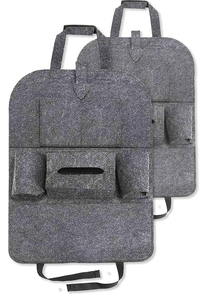 Adet Araç Koltuk Arkası Keçe Eşya Düzenleyici Oto Araba Organizeri Gri