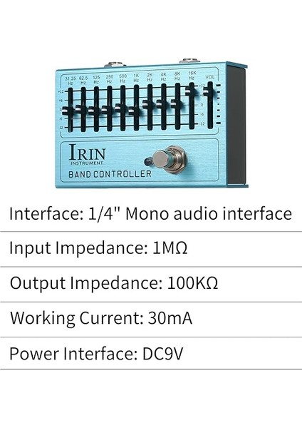 10-Band Eq Gitar Efekt Pedalı Mini Gitar Ekolayzır Gitar Bas Için Gerçek Baypas ile Alüminyum Alaşımlı Gövde - Band Kontrolörü modelleri