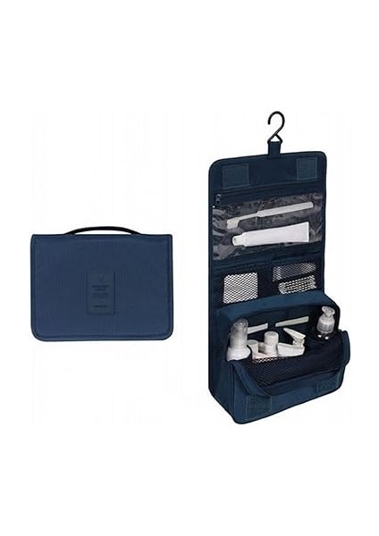 Su Geçirmez Organizer Askılı Seyahat Kozmetik Makyaj Çantası Lacivert fiyatları