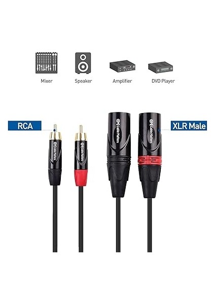 Matters Çift Rca - Xlr Dengesiz Ara Bağlantı Kablosu 6 Ft, 2 Rca - Xlr Erkek Kablo (Çift Xlr - Rca Kablosu) - 6 Ayak fiyatları
