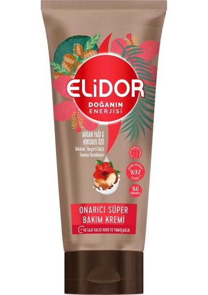 Doğanın Enerjisi Onarıcı Süper Saç Bakım Kremi Argan Yağı ve Hibiskus Özü Dökülme Karşıtı ve Güçlü Uzamayı Destekleyici (170 Ml)