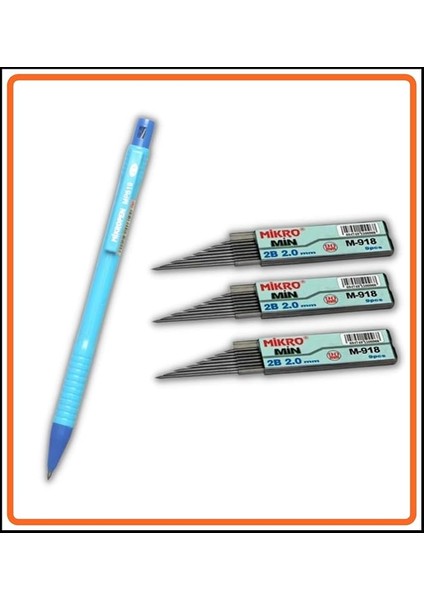 mm Kalın Uçlu Versatil Kalem Pembe Renk 1 Adet ve 2.0 mm Kalın Uç Siyah 3 Adet Kalın Uçlu Mekanik Kalem