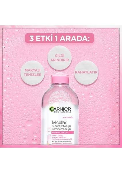 New York Lash Sensational Yelpaze Etkili Intense Black Maskara - Ekstra Siyah + Garnier Skin Naturals Micellar Kusursuz Makyaj Temizleme Suyu (200 Ml) indirimleri