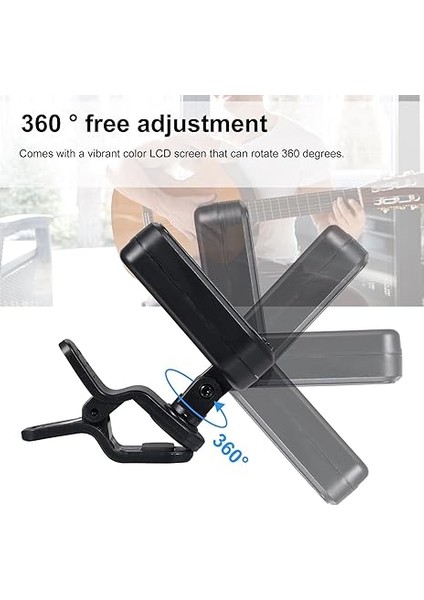 Takılabilir Gitar Akort Cihazı, Dijital Ukulele Akort Cihazı, Döner LCD Ekran, Şarj Edilebilir C Tipi Tuner, Gitar, Bas, Ukulele, Keman, Banjo Için Tuner fırsatları