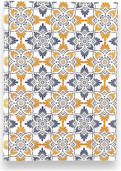 Tanıtım Amerikan Ciltli, A5 Kareli Not Defteri, 64 Yaprak, 90 Gr. Ivory Kağıt, 6 Farklı Kapak Tasarımı (Mediterranean Pattern Kapak Tasarım)