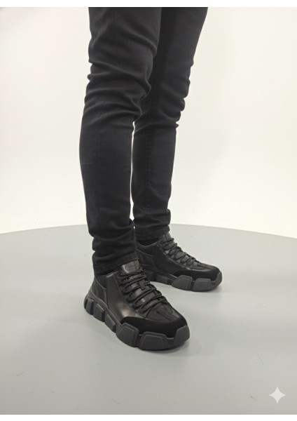 Hakiki Deri Kalın Taban Bağcıklı Erkek Sneaker Ayakkabı 20006 fiyatları