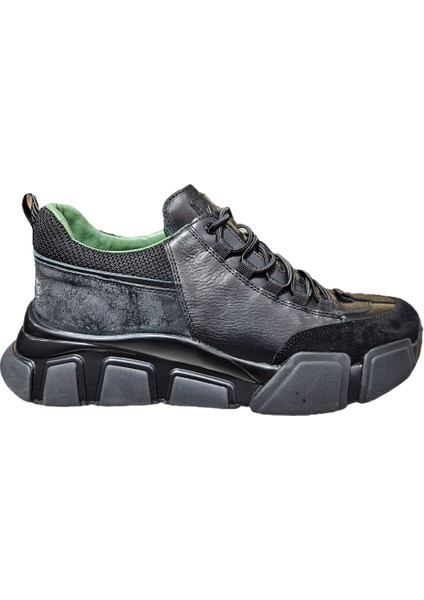 Hakiki Deri Kalın Taban Bağcıklı Erkek Sneaker Ayakkabı 20006 modelleri